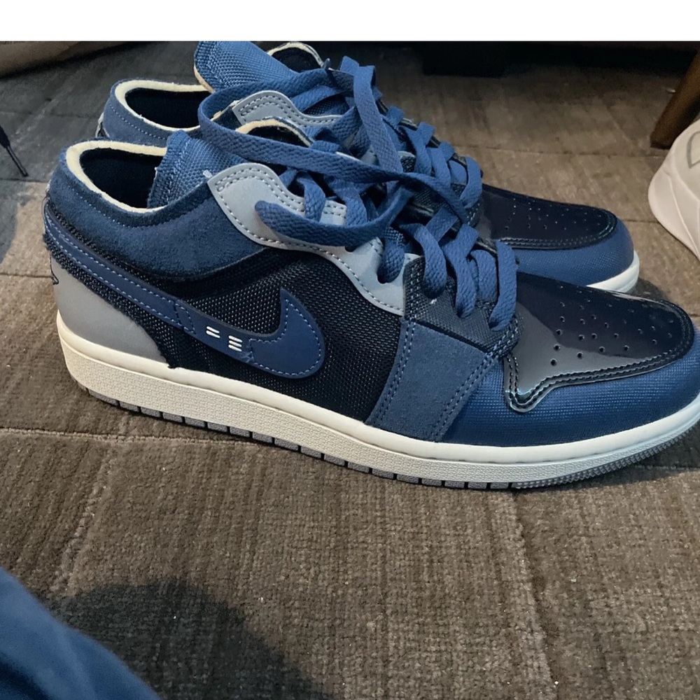 Nike Air Jordan 1 Low SE Shoes Obsidian French Blue Gray Men's New 7.5